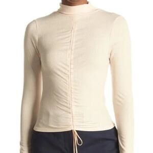 AFRM X Nordstrom Mollie Long Sleeve Drawstring Top - Peach Sz S